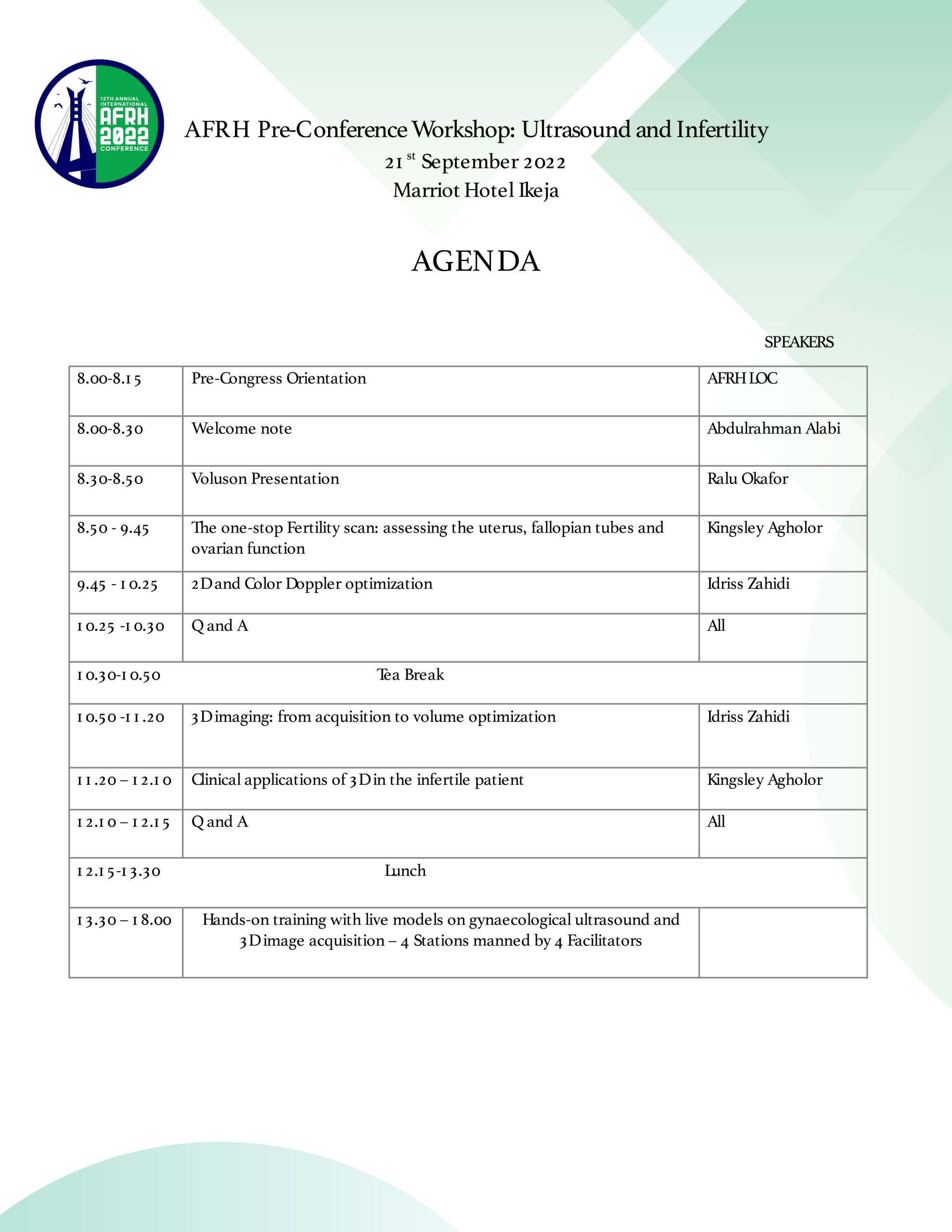 Schedule - AFRH Annual Conference