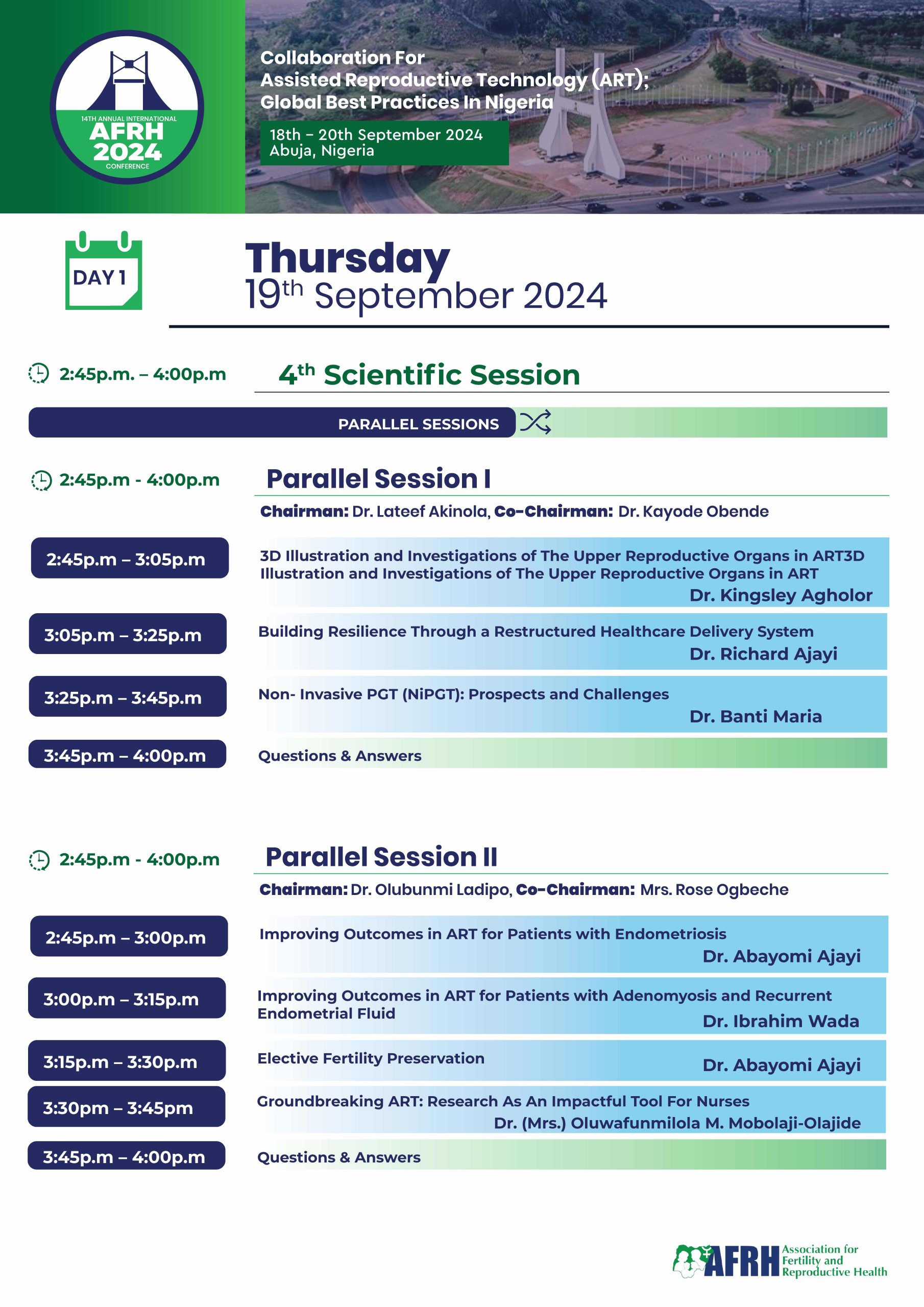 Schedule Conference AFRH Nigeria